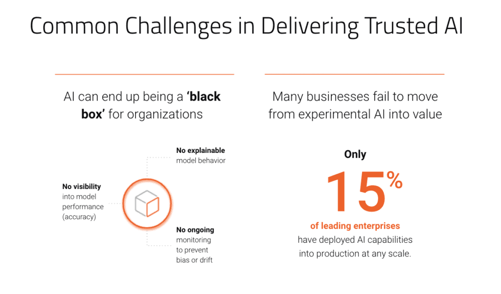 Common challenges of delivering trust in AI